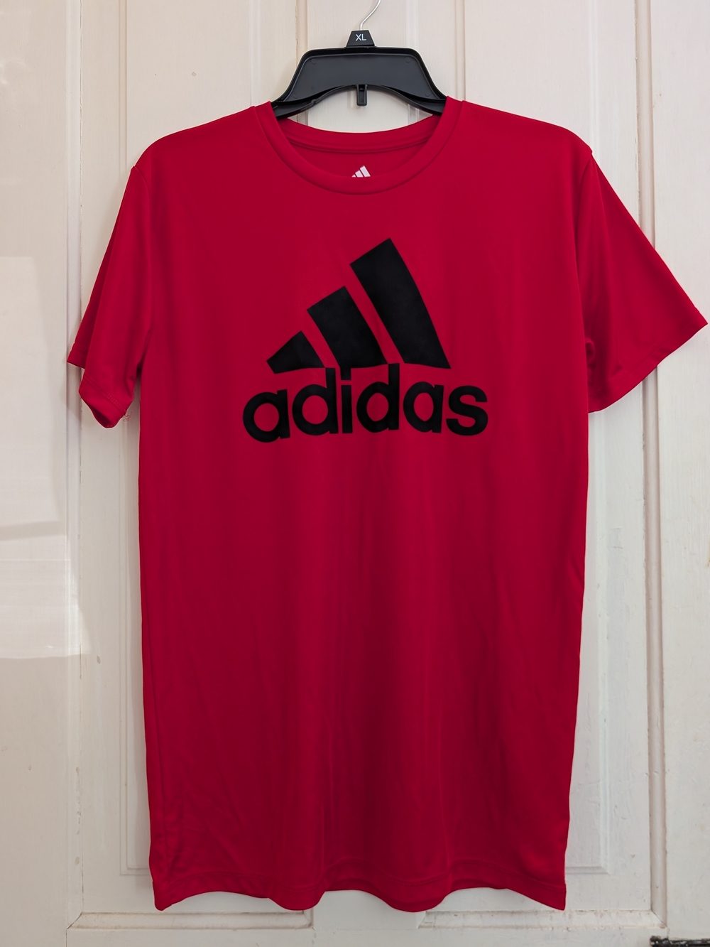 adidas Red SS Active Tee with Black Logo